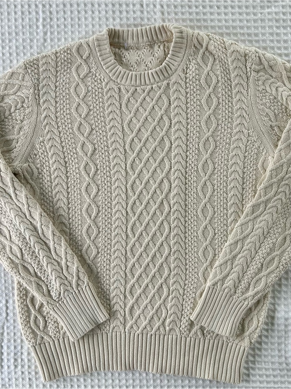 Vintage Ivory Cable Knit Sweater Fisherman Gorpcore Coastal